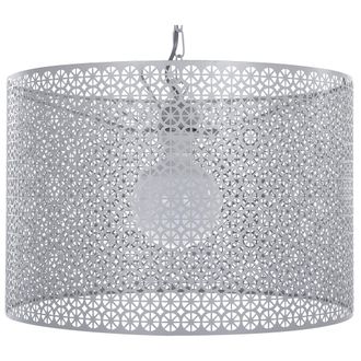 Beliani Beliani - L&aacute;mpara Colgante De Metal Gris Con Pantalla Calada Estilo Oriental Mezen