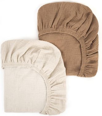 OEM S&aacute;bana Bajera De Muselina De 80x40 Cm, 100% Algod&oacute;n, Para Mois&eacute;s, S&aacute;bana Para Cuna Para Colchones Ovalados, En Forma De Reloj De Arena Y Rectangulares