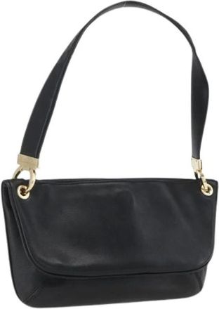Ferragamo Pre-owned Shoulder Bags, female, Black, Size: ONE SIZE Pre-owned Leather Shoulder Bag