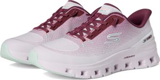 Skechers Womens Arch Fit Glide-Step Pro Sneaker, Lavender Mesh/Burgandy Trim, 7 UK