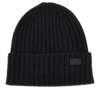 Weekend by Max Mara Virgin wool beanie hat with logo patch Woman One Size