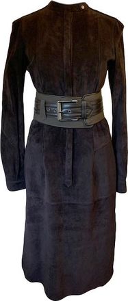 Belstaff Black Suede Belted Dress Size XXS