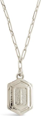 Sterling Forever Hexagon Tag Initial Necklace