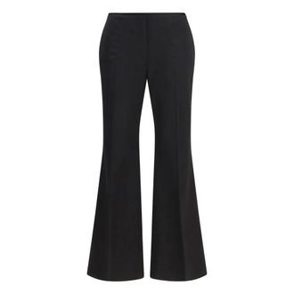 Toteme Kick Flare Raw-Edge Broek - Dames - Broeken - Zwart - Maat: M Katoen