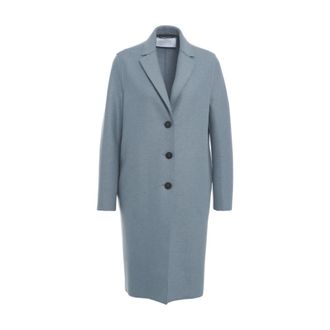 Harris Wharf London Single-Breasted Coats, female, Blue, Size: L Elegant Blue Coat Aw25