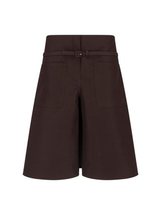Courr&egrave;ges Brown A-Line High Waist Shorts