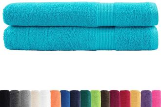 Berkfield Home Premium Towels SOLUND 2 pcs Turquoise 100x200 cm 600 gsm