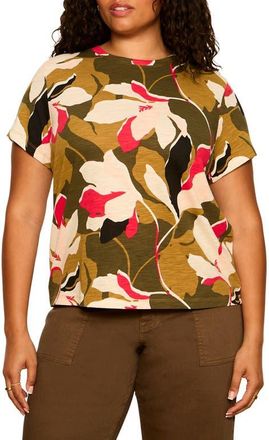 Sanctuary The Perfect T-Shirt in Canyon Bloom Green at Nordstrom, Size 2X