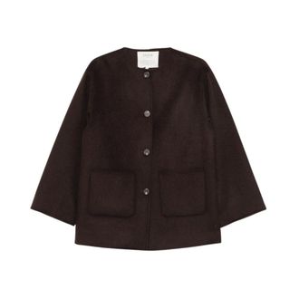 Yerse Giacca in camoscio con frange - - Jackets - Donna - Marrone - S