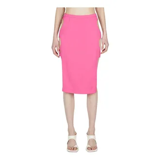 Marco Rambaldi Pencil Skirts, female, Pink, Size: XS Cut Out Skirt