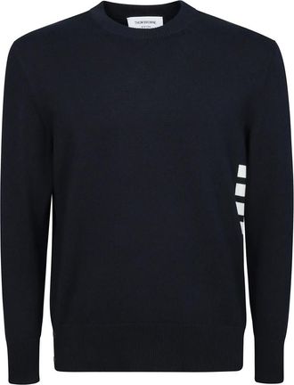 Thom Browne Truien & Vesten, Heren, Blauw, M, Katoen, Klassiek katoenen overhemd met grosgrain details