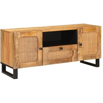 vidaXL TV Cabinet with Drawer Brown 105 x 33 x 46 cm Solid Mango Wood vidaXL