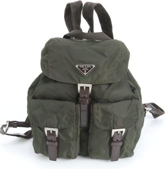 Prada Khaki Nylon Backpack (Pre-Owned)