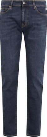 Roy Rogers Slim Fit Jeans, male, Blue, W31, Dark Blue Denim Jeans with Contrast Stitching