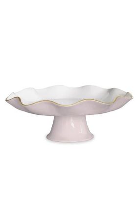 Beatriz Ball Encanto Carola Pedestal Cake Plate in Camellia And White at Nordstrom, Size Large