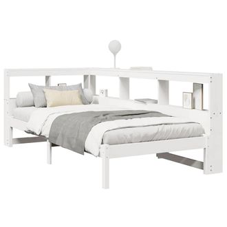 Berkfield Home Decorative Bookcase Bed without Mattress White 90x200 cm Solid Wo