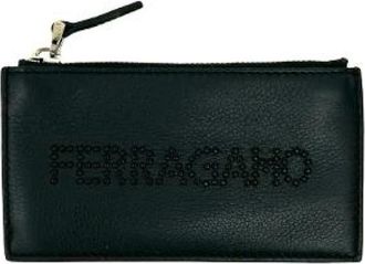 Ferragamo Pre-owned Wallets, male, Black, Size: ONE SIZE Pre-owned Leather Coin Case Card Case