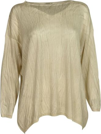 Avant Toi Long Sleeve Sweater - Dames - Cashmere truien - Beige - S - Kasjmier - Truien & Vesten
