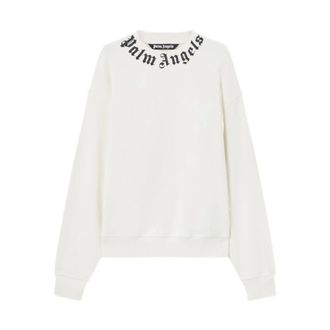 Palm Angels Sweatshirts, male, White, Size: XL Logo Sweatshirt