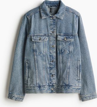 H&M Jeansjacke mit Schulterpolstern - Blue