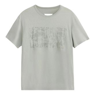 Maison Margiela Wax Treatment Katoenen T-shirt - Heren - Tops - Groen - Maat: XL Katoen