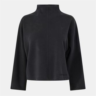 Ted Baker Womens Ted Baker Cupro Relaxed Fit Mock Neck Sweatshirt in Black