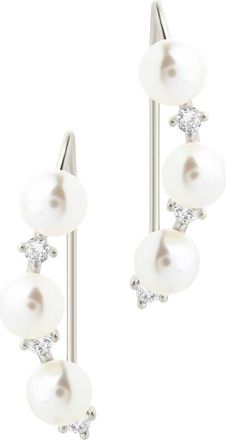 Sterling Forever Silver Cz Siena Threader Earrings