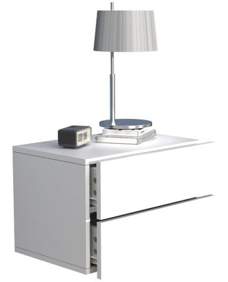 ebuy24 Ebuy24 - Gabinete De Noche Vcm Caj&oacute;n De Pared Tablero De Pared Mesa De Noche Dimensiones Aprox. Al. 30 X An. 45 X P. 32 Cm - Usal L 45 Cm (blanco)