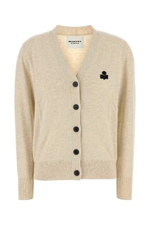 Isabel Marant Melange Cream Cotton Blend Karina Cardigan