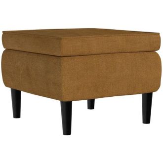vidaXL Taburete Con Patas De Madera Terciopelo Marr&oacute;n Vidaxl