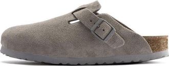 Birkenstock Boston Soft Footbed Suede Leather Stone Coin 1020526