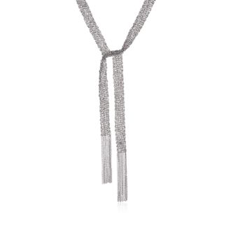 Ross-Simons Italian Sterling Silver Mesh Tie Necklace