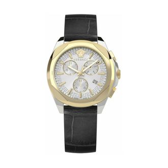 Versace Chrono Lady Chronograph - Dames - Horloges - Zwart - ONE Size - Leer - Accessoires