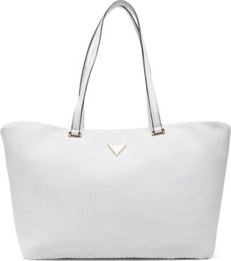 Guess Phaedra Woven Shopper - Dames - Shoppers - Wit - ONE Size - Leer - Tassen