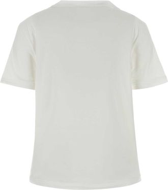 Prada Womens White Cotton T-Shirt Bianco Exterior Exterior: T-shirts And Polos