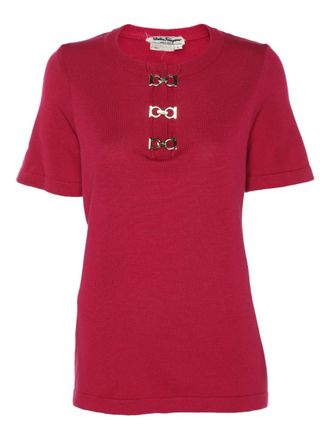 Ferragamo hook-detail T-shirt - Pink