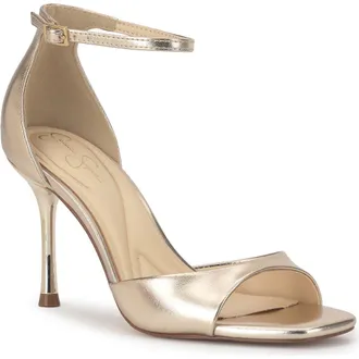 Jessica Simpson Rovena Ankle Strap Sandal in Pale Gold at Nordstrom, Size 7.5