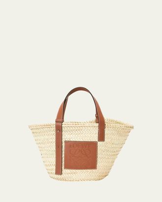 Loewe Basket Medium Woven Raffia Tote Bag