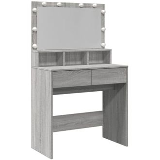 vidaXL Tocador Con Luces Led Color Gris Sonoma 80x41x134,5 Cm Vidaxl