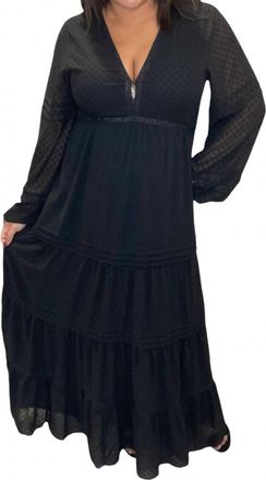 Saltwater Luxe Swiss Dot Maxi Dress In Black