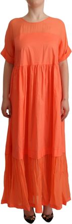 Twin-Set Twinset Cotton Blend Short Sleeves Maxi Shift Womens Dress