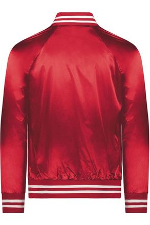 Augusta Sportswear Satin Baseball Jacket Striped Trim