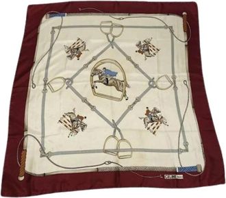 Celine Pre-owned Zijden Sjaal - Dames - Vintage Accessoires - Veelkleurig - ONE Size - Vintage