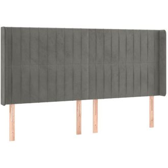 vidaXL Cabecero Con Led De Terciopelo Gris Claro 183x16x118/128 Cm Vidaxl