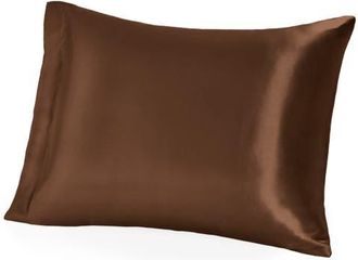 Bare Home 19 Momme 100% Mulberry Silk Pillowcase in Brown at Nordstrom, Size Standard