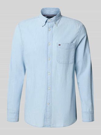 Tommy Hilfiger Regular Fit Freizeithemd aus Chambray in Hellblau, Gr&ouml;&szlig;e XXL