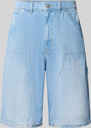 Review Regular Fit Jeansshorts mit Label-Details in Blau, Gr&ouml;&szlig;e XXL