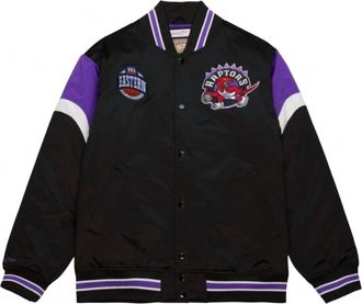 Mitchell & Ness Nba Toronto Raptors Heavyweight Satin Jacket In Black