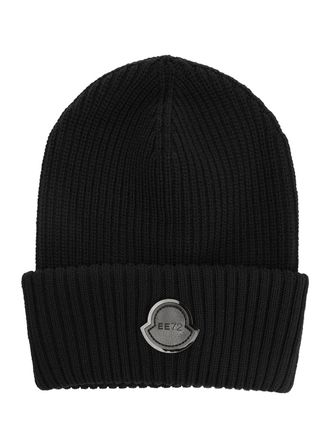 Moncler Virgin Wool Beanie Cappelli Nero-Donna