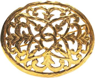 Chanel Pre-owned Jewellery, female, Yellow, Size: ONE SIZE Pre-owned Ornamental Brooch Pin